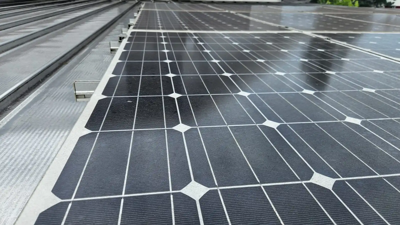 Nachher – gereinigte Solaranlage